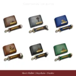 Customized men’s wallet and keychain combo collection with name engraving by CUG