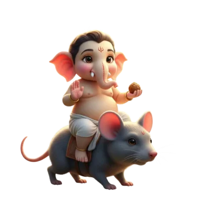 Divine baby Ganesha radiating spiritual grace